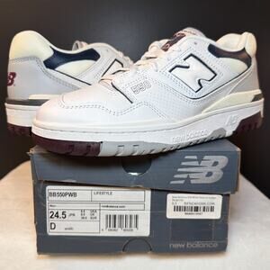 New Balance 550 White Indigo Burgundy | BB550PWB | 6.5M / 8W